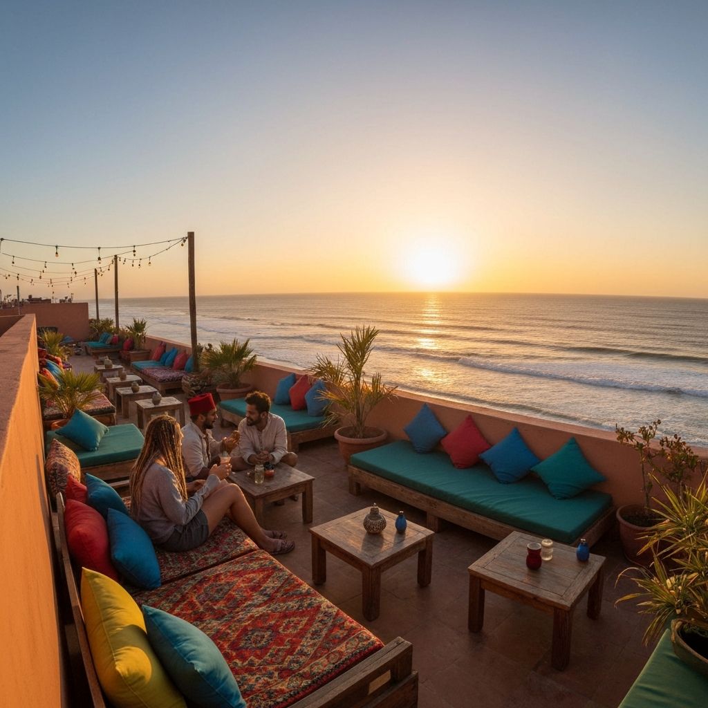 Rooftop terrace with ocean view